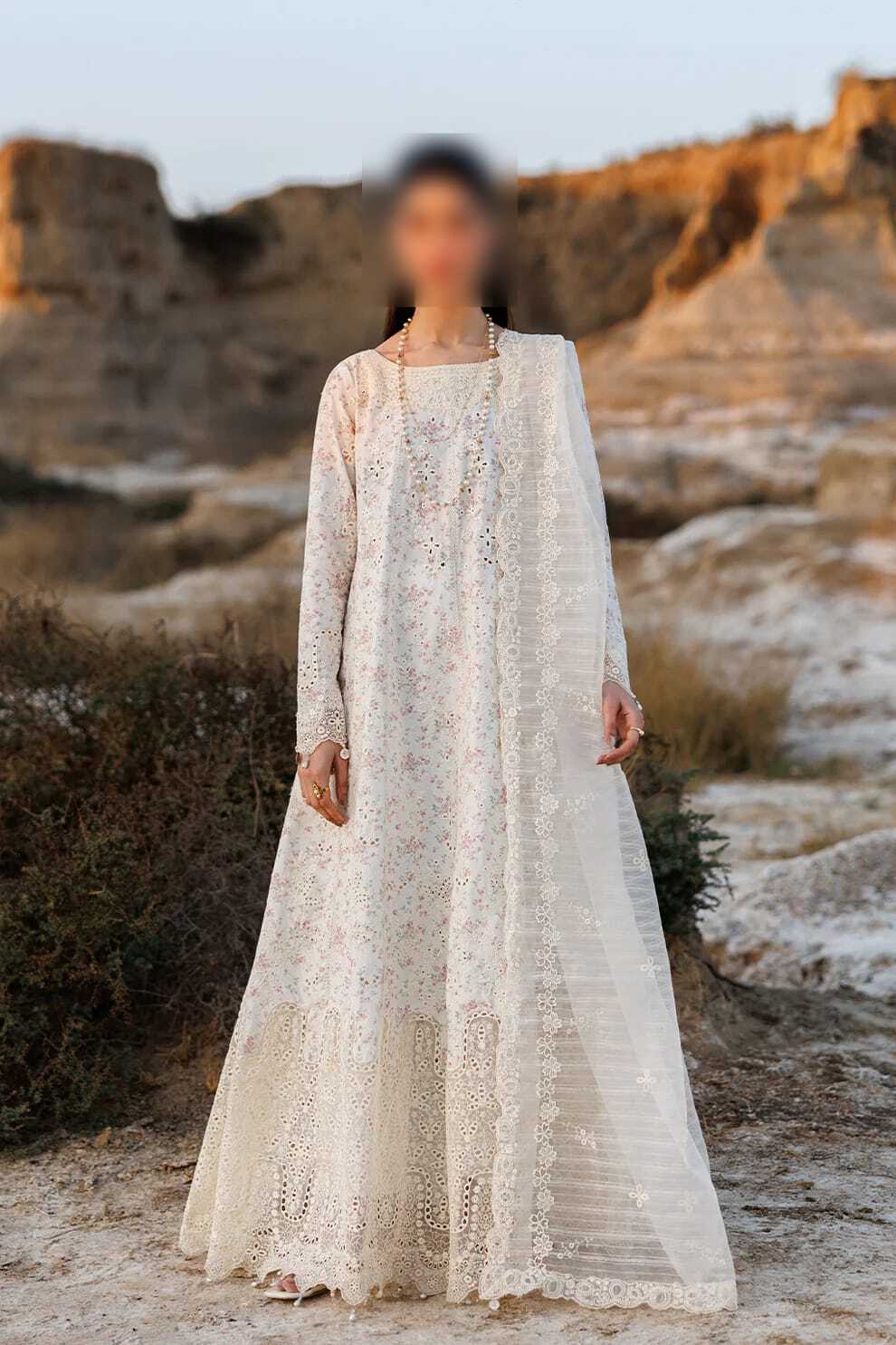 Pearl White Bridal Suit – Elegant Wedding & Festive Outfit